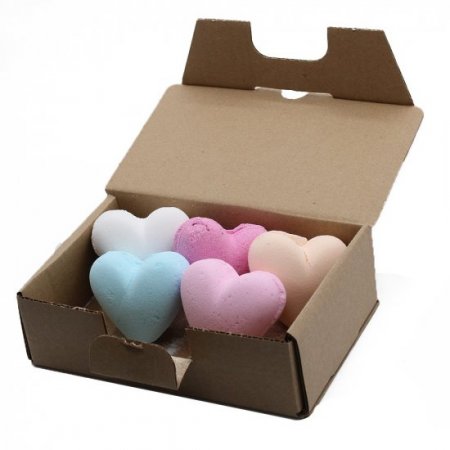 (image for) Set of 6 mixed Love Heart Bath Bombs 70g