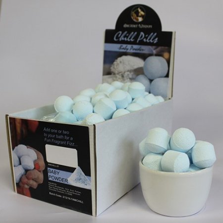 (image for) 1.3Kg Box of Chill Pills (Mini Bath Bombs) - Baby Powder