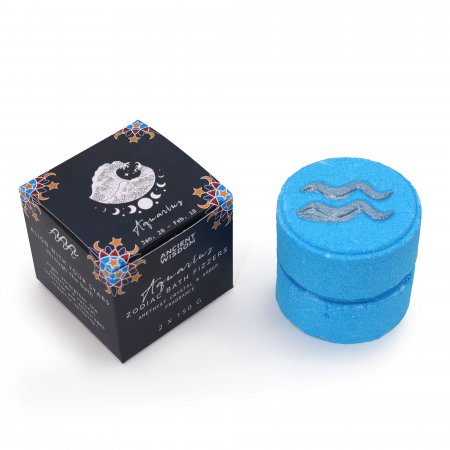 (image for) Set of Zodiac Bath Fizzers with Horoscope - Aquarius